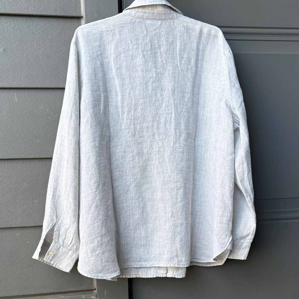 J. Jill Light Gray Linen Shirt - Picture 7 of 7